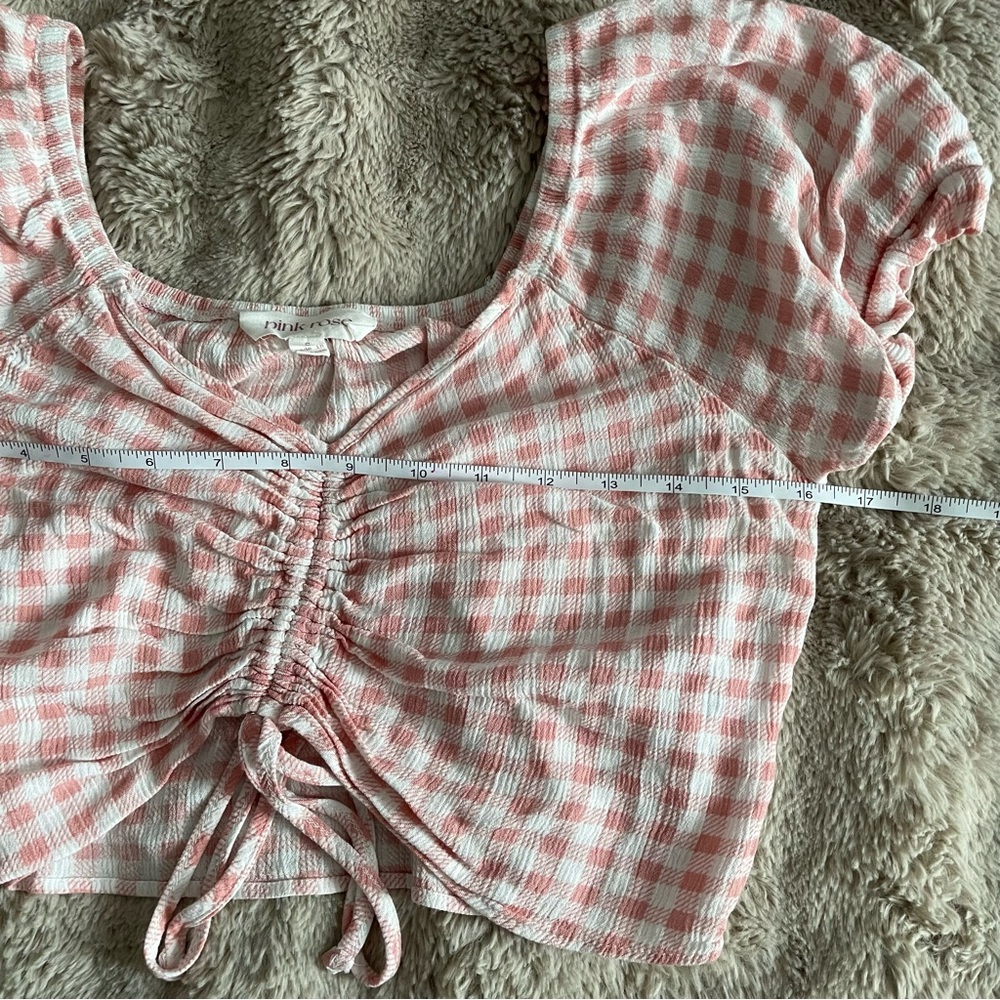 Gingham Blouse Crop Top - Picture 5 of 9